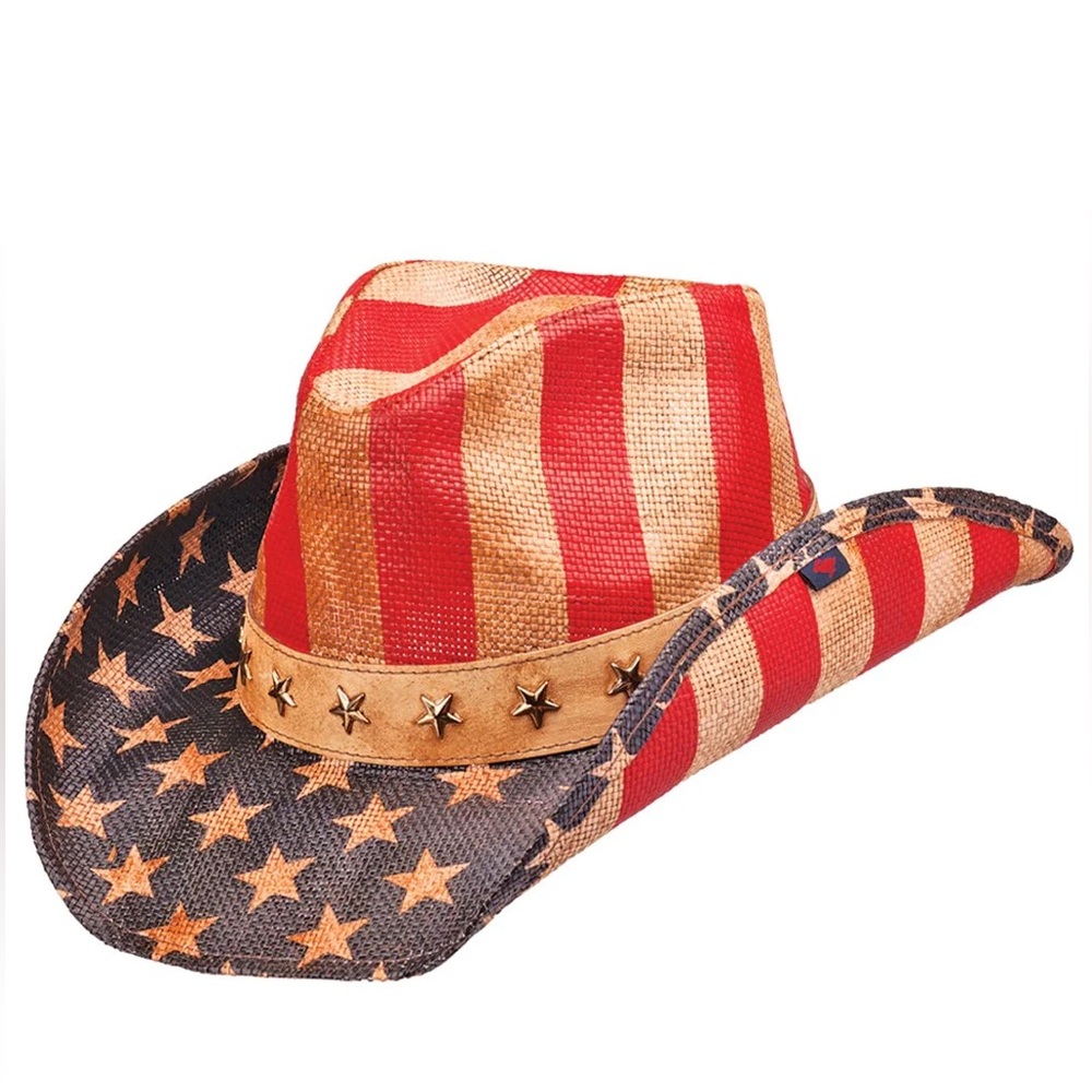 Patriotic Goldcoast sunwear Cowboy Hat with Stars and Stripes